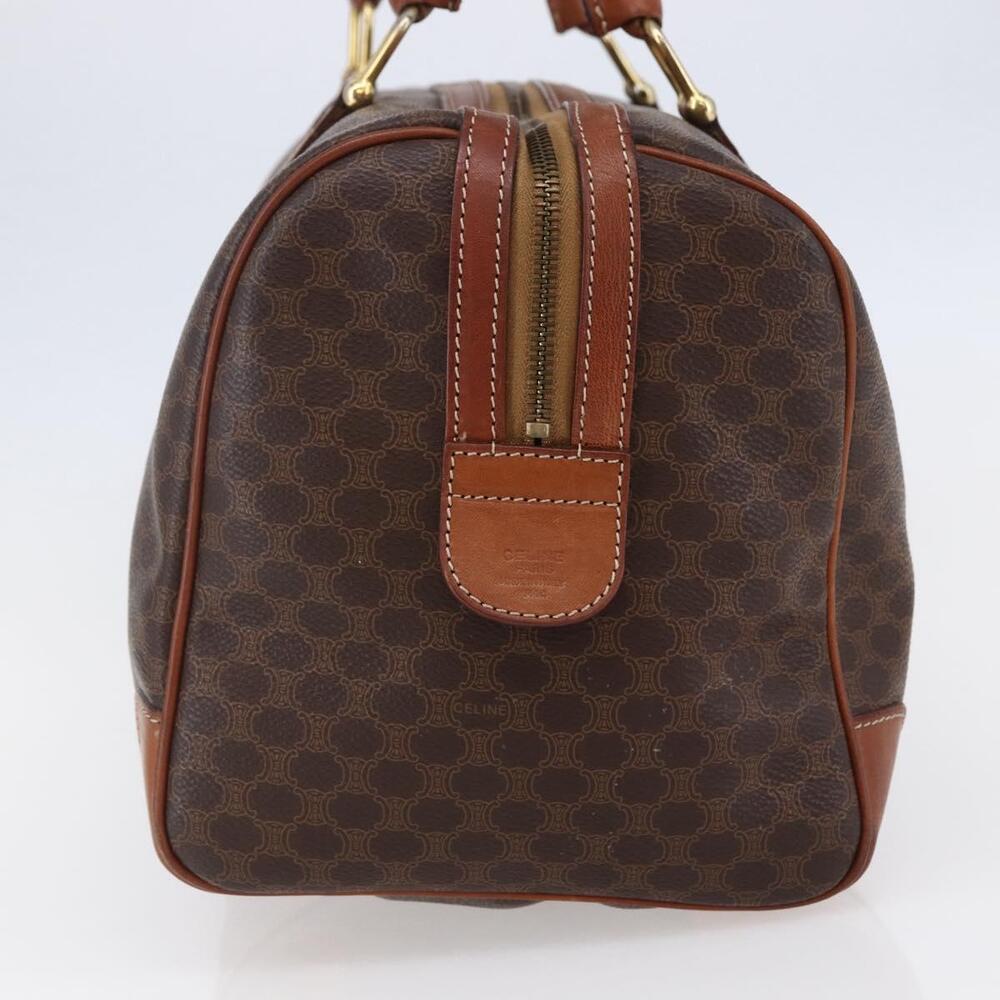 CELINE Macadam Canvas Mini Boston Bag PVC Leather Brown Auth ki6058 - Picture 4 of 16